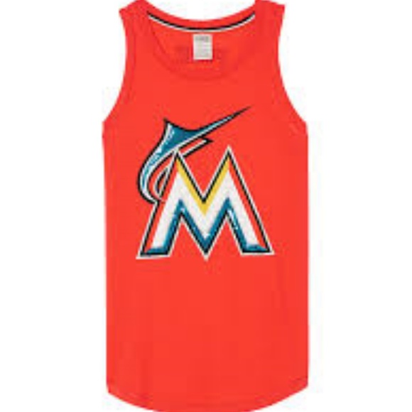 PINK Victoria's Secret Tops - VS MLB Miami Marlins Sequin Womens' Tank Top-M,NWT